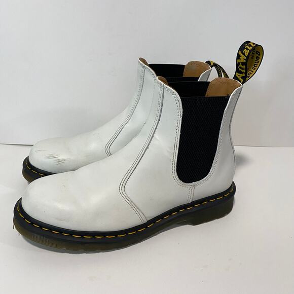Dr. Martens Women's 2976 Chelsea Boots White Smooth Leather Ankle Size 9 - Picture 10 of 10